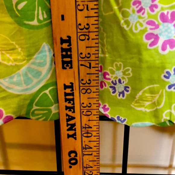 Lilly Pulitzer Green Backless Summer Dress with Back Tie, Fruits & Flowers Sz 2 - Picture 7 of 8